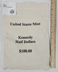 $100 FV 2022 P&D US Mint BU Kennedy Half Dollar 200 Coin Sewn Sealed Bag
