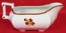 Antique W.H. Grindley Favorite Shape Tea Leaf Ironstone Gravy Boat, Ca 1880s