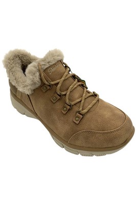 Skechers Easy Going Water Repellent Faux Fur Suede Boots Tan