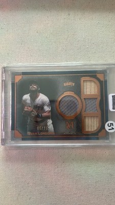 2020 TOPPS MUSEUM COLLECTION EVAN LONGORIA GAME USED JERSEY PATCH /75 GIANTS BW