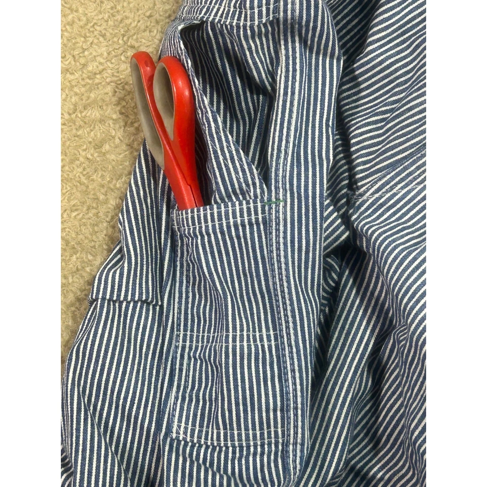 Vintage OshKosh B'gosh Mens Striped Bib Overalls Union Made Vestbak Size 34x29 - Image 4 of 4
