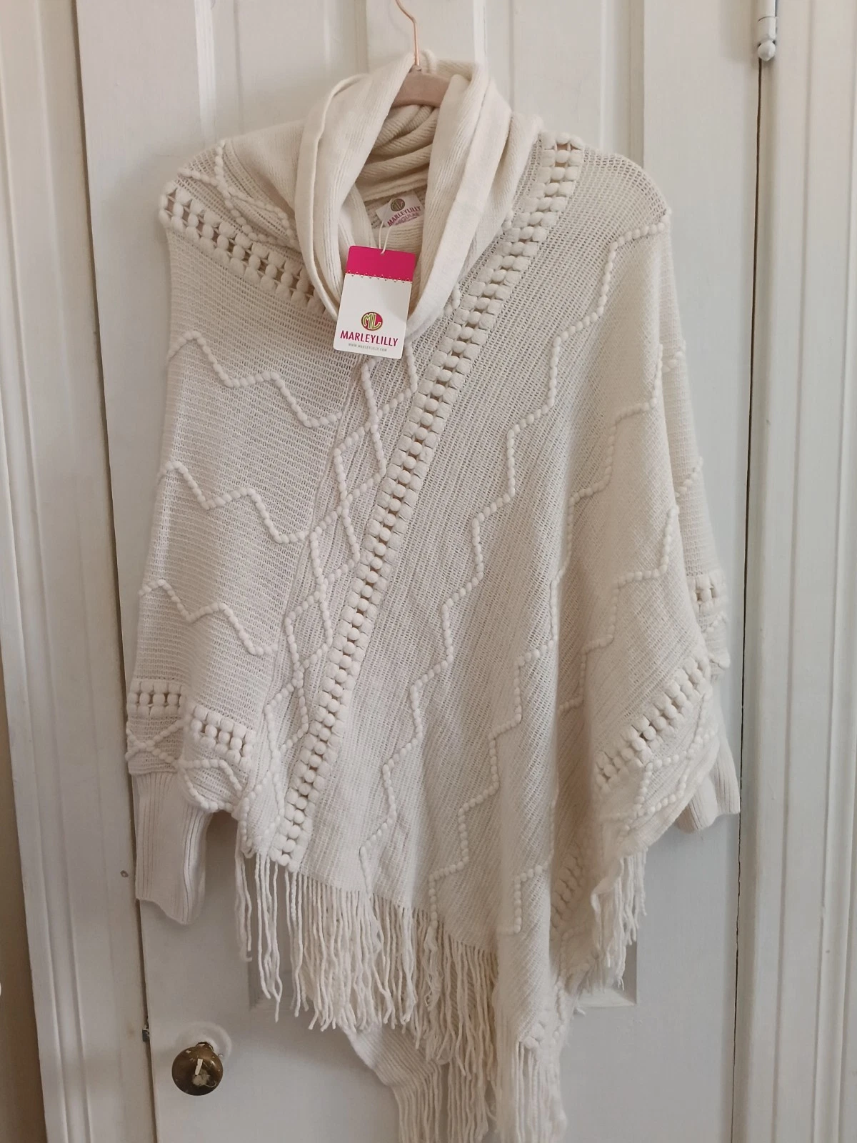 NWT MarleyLilly Cape Blanket Cowl Neck Poncho Plus Size OSFM Y