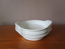 6 PETITES CASSOLETTES  / RAMEQUINS BLANCS  PORCELAINE PILLIVUYT  FRANCE