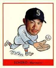 2007 Upper Deck Goudey 243 Ichiro Suzuki Mini Heads Up Green Back 2007 Upper Deck Goudey 243 Ichiro Suzuki Mini Heads Up Green Back