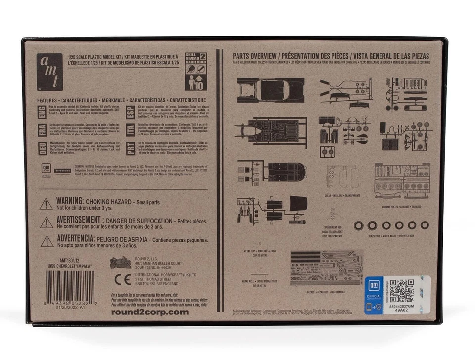 AMT 1/25 Scale 1958 Chevy Impala Hardtop Plastic Model Kit AMT1301 - Image 2 of 2