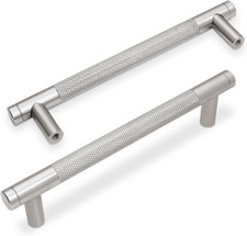 10 Pack 5Inch Brushed Satin Nickel Kitchen Cabinet Handles Knurled Cabinet Pulls