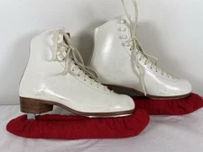 Women’s Riedell White Leather Figure Skates Size 7 28403 Model 320 EUC
