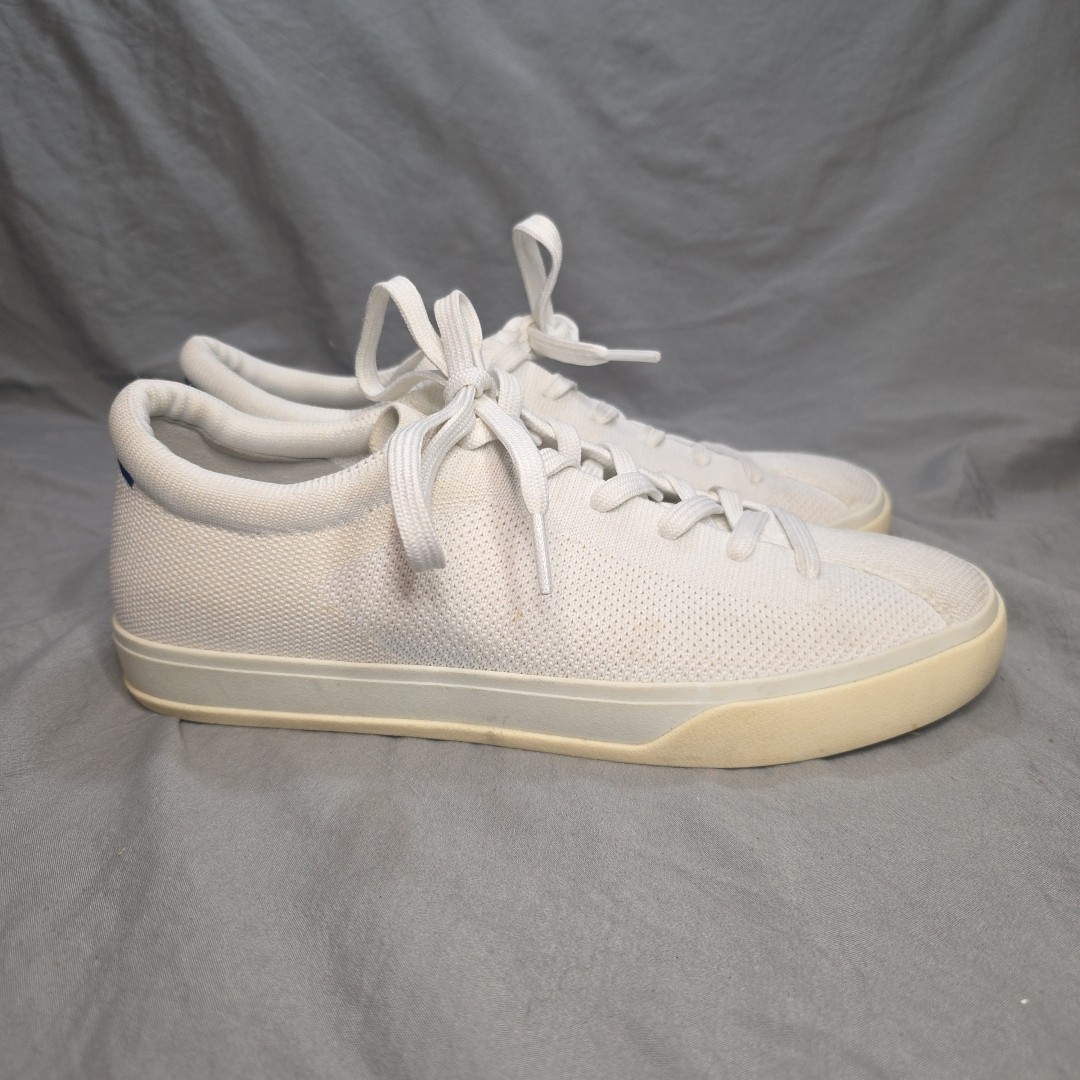Rothy's The Lace Up Sneaker Bright White Knit Washable Shoes Women's Size 9