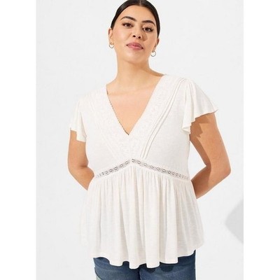 NWT Torrid Knit V-Neck Insert Babydoll Top 2XL