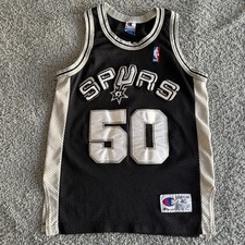 100% Authentic Champion David Robinson NBA San Antonio Spurs Black Jersey M 40