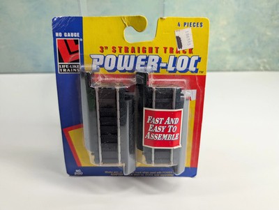 Life-Like 21317 HO Scale Power-Loc 3'' Straight Track Code 100 (4 pcs) READ