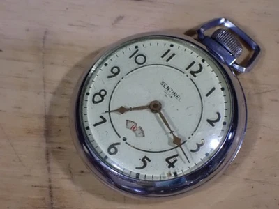 Ingraham Chrome Case Open Face Pocket Watch Pocket Watches with