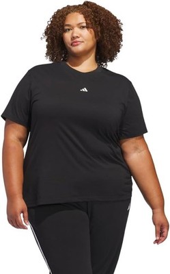 Adidas Women's Plus Size Logo Essentials T Shirt Black 1X
