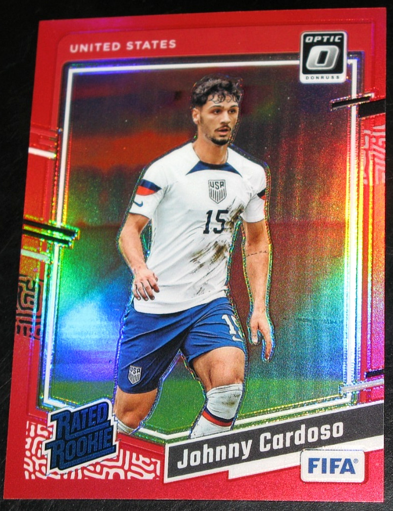 2023-24 Donruss Optic Johnny Cardoso Red Prizm # 160/299 #180 Rated Rookie 2024