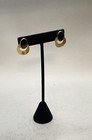14K Yellow Gold Black Oval Cabochon Geometric Modernist Drop Earrings 3.0g — photo 2