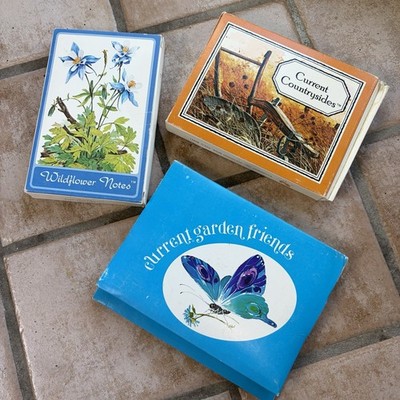 Vintage Current Note Cards Country Wildflower Garden Friends *READ*