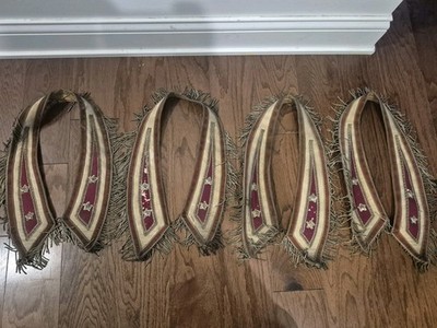 Lot Of 4 Antique I.O.O.F. Odd Fellows Velvet Ceremonial Collar / Sash with Stars