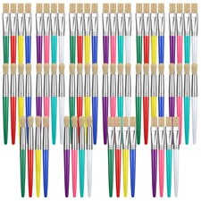 64 Pcs Paint Brushes Sets for Kids Toddler Art Supplies Large Chubby Round an...