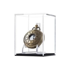 Pocket Watch Display Case Stand Cube Holder Clear Acrylic Box