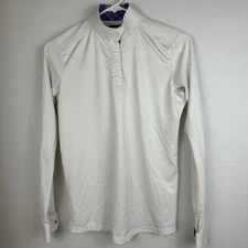 Talent Yarn Beacon Hill Show Shirt Girls Size XL, White/Blue Collar Long Sleeve 