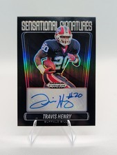 Travis Henry 2025 Panini Prizm Black Sensational Signatures Auto 1/1