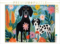 Calvendo Puzzle Two Dogs Playing In The Garden | 2000 Pieces, Finished Size 35.4