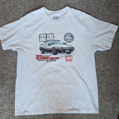 DGK SKATE Men's White Graphic Print T-Shirt L 1983 Hachi-Roku AE86