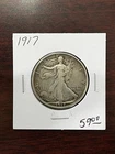 1917 WALKING LIBERTY HALF DOLLAR SILVER 50c
