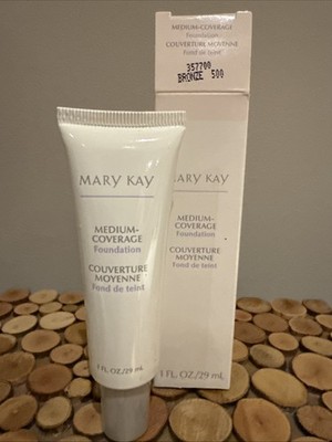 Mary Kay Medium Coverage Foundation BRONZE 500 Normal to Oily 357700 NIB Gray
