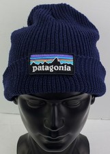 Patagonia Kids New Navy Fitz Roy Logo Beanie 66045 - SEE PHOTOS - GUC