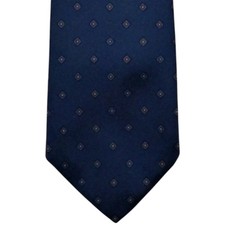 Brooks Brothers Makers Silk Necktie Mens Blue Gray Geometric Designer Tie EUC