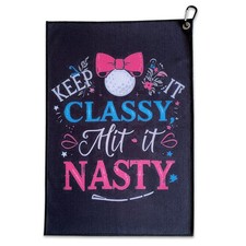 ROCKY PARTY Funny Printed Golf Towel Black-keep It Classy