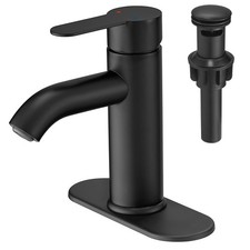 VOTON Matte Black Bathroom Sink Faucet, Single Handle Stainless Steel for 1 o...