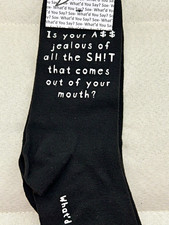 Black/White Unisex Adult Novelty Graphic Print Socks, Cotton Blend, One Size