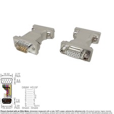Adapter Video Multisync Monitor D-Sub DB9 9-Pin Male VGA HD15 HD 15-Pin Female