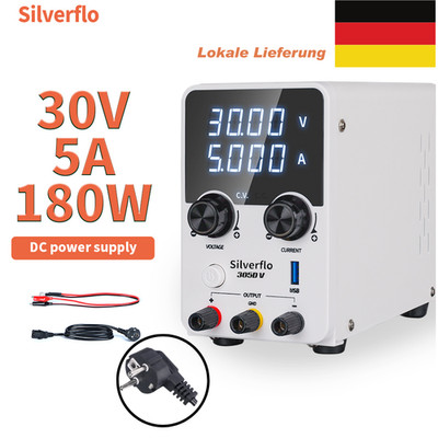 Silverflo 0-30V 0-5A Regelbares DC Labornetzgerät Präzision Netzteil 220V