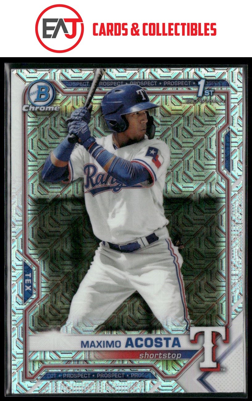 Maximo Acosta 2021 Bowman Chrome Prospects Mojo Refractor #BCP-7 Texas Rangers