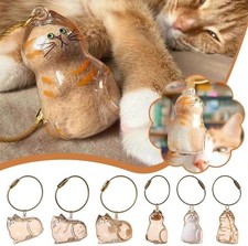 Cat Fur Memorial Charm Resin Keepsake Capsule for Pet Hair Portable Keychain Pen