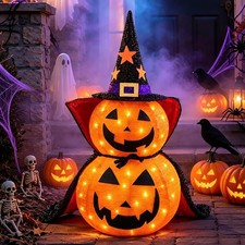 3FT Collapsible Halloween Pumpkin Decorations for Porch, Yard, Home