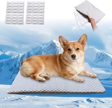 Cat Cooling Mat Ice Silk Gel Inserts Waterproof Crate Bed Pad Washable Summer
