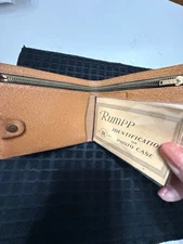 Rumpp Vtg Tan Leather Bifold Wallet NOS W/zip