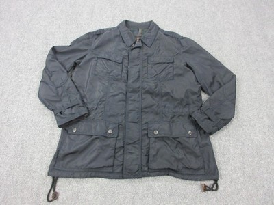 Massimo Dutti Jacket Mens 2XL Gray Nylon Military Field Full Zip