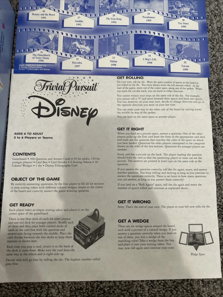 Disney Trivial Pursuit Animated Picture Edition 2002 - 100% Complete - Image 3 of 4