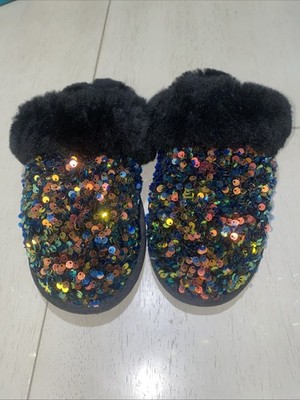 UGG SCUFFETTE II STELLAR SEQUIN SPARKLE BLACK SLIPPERS US 6 / EU 37 / UK 4