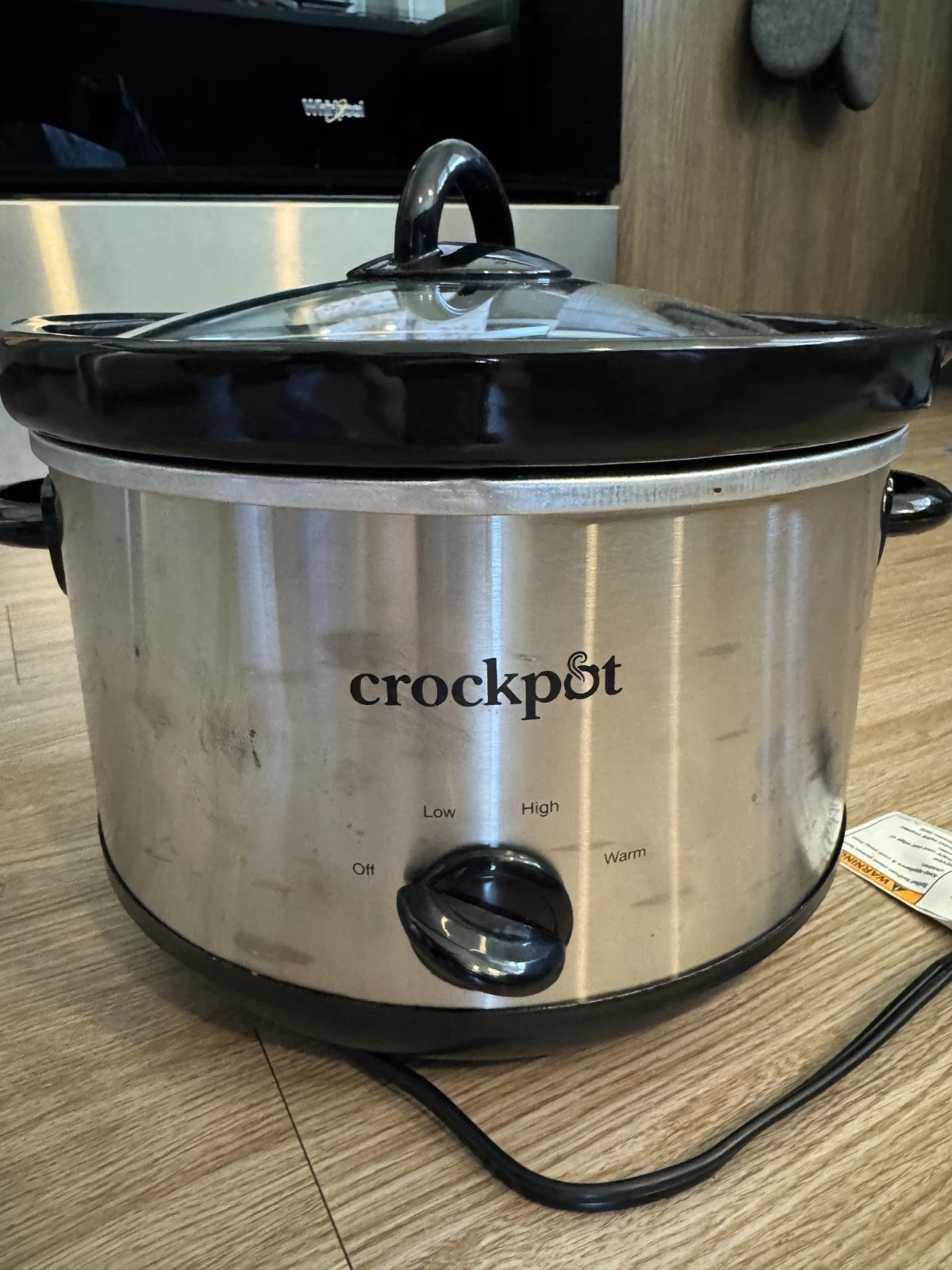 Crock-Pot Slow Cooker Stainless Steel 6-Quart with Glass Lid - Manual 3-Setting