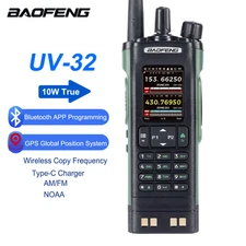 BAOFENG UV32 Amateur Walkie Talkie USB Type C Aviation Radio GPS Bluetooth APP