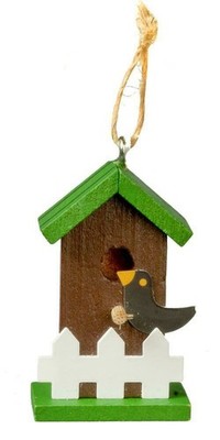 Puppenhaus Vogelhaus Kasten grün Miniatur Gartenzubehör