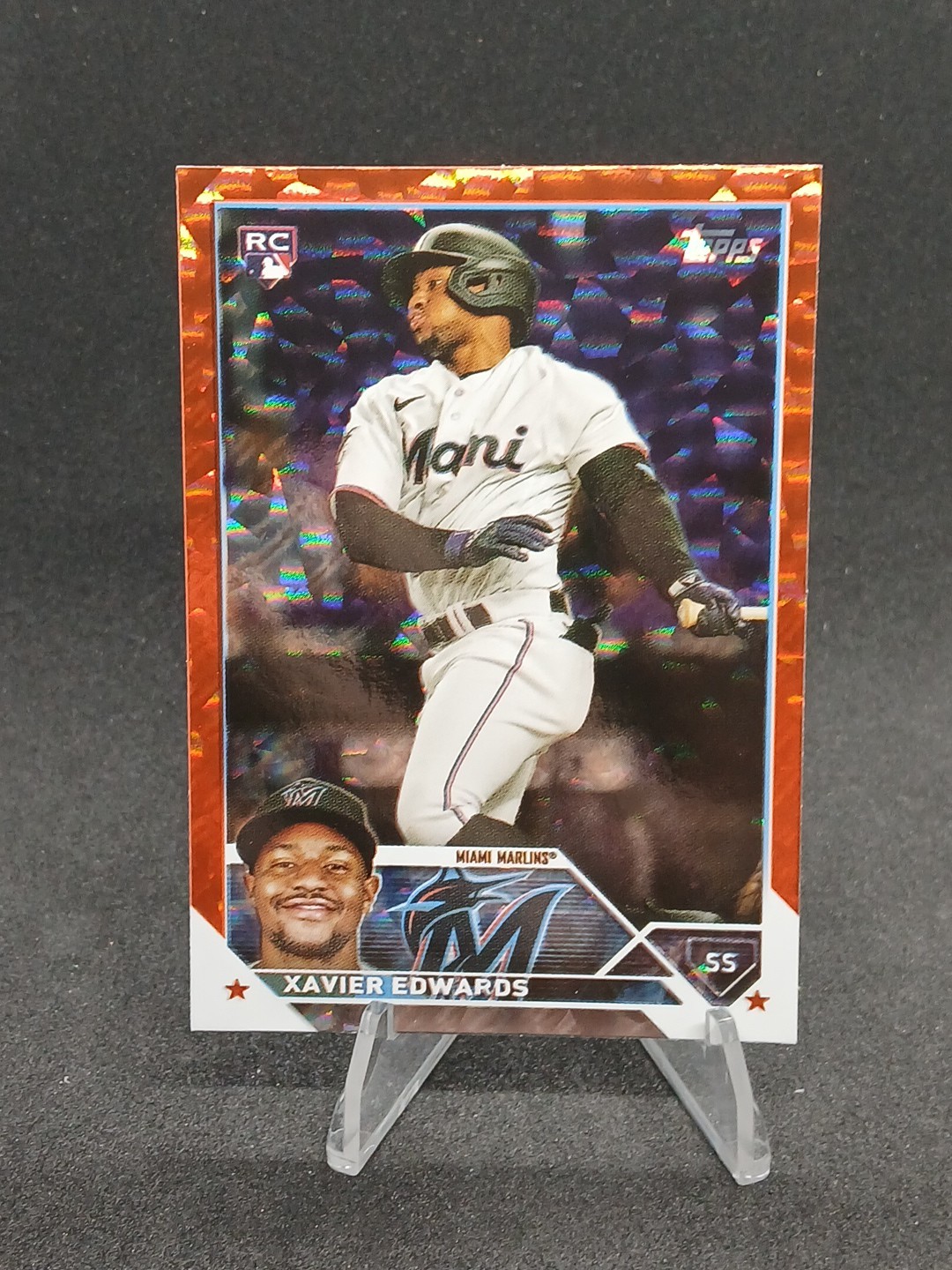 Xavier Edwards 2023 Topps Update #US296 Orange Cracked Ice Foil /299 RC