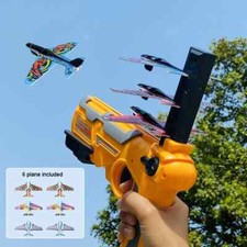HOT  Airplane Launcher Bubble Catapult With 6 Small Plane Toy Funny Airplane Toys