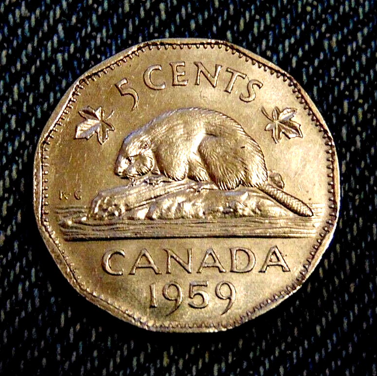 Canada 1959 nickel five 5 cents coin QE II UNC | eBay